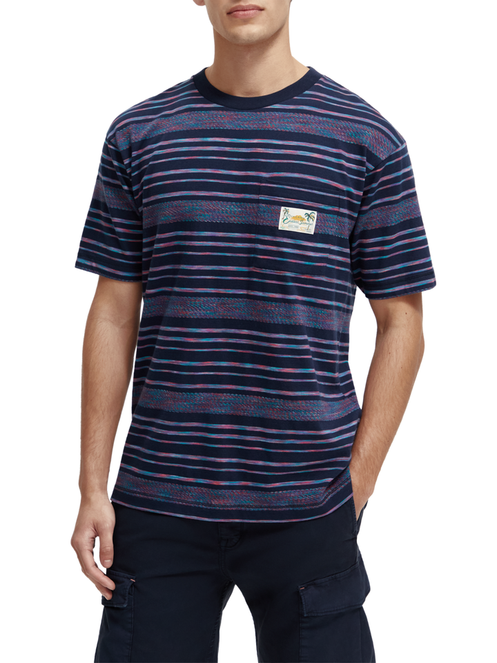 Jersey Structured Striped Tee in Multi Stripe | Buster McGee
