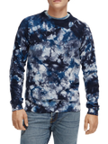 Tie Dyed Cotton Crewneck Pullover in Sea Blue | Buster McGee 