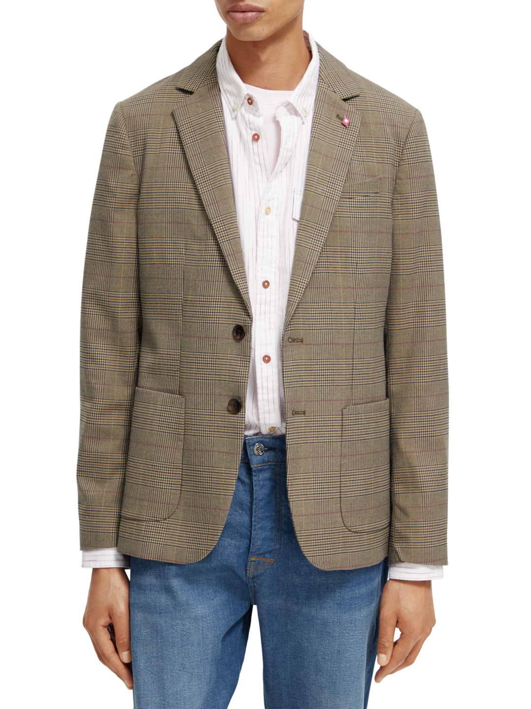 Classic Yarn Dyed Check Blazer in Taupe Check | Buster McGee