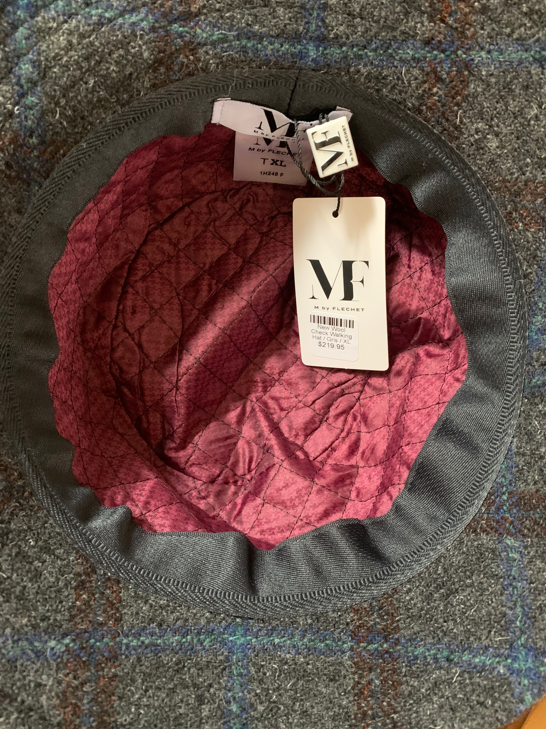 M by Flechet - New Wool Check Walking Hat in Gris | Buster McGee
