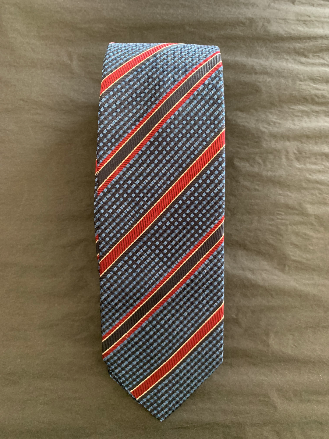 Monti Castello - Silk Print Neck Tie with feature Stripe | Buster McGee