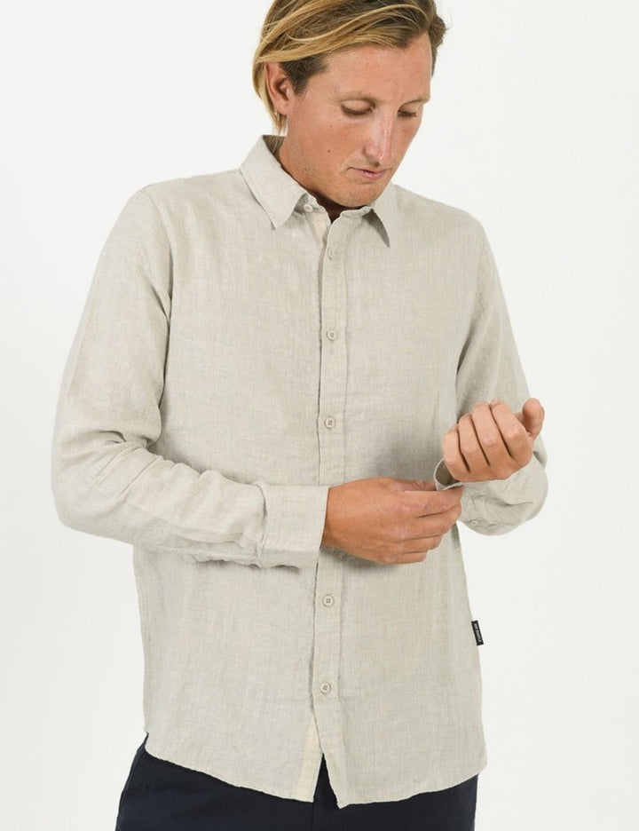 Mr Simple Linen Long Sleeve Shirt / Natural