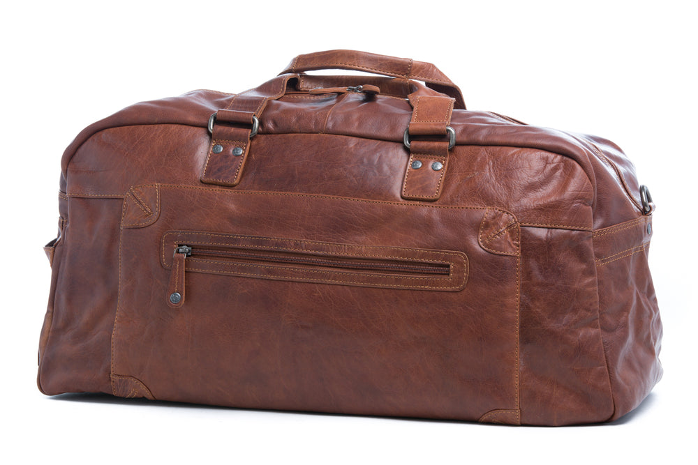 Oran Leather Travel Bag in Brandy