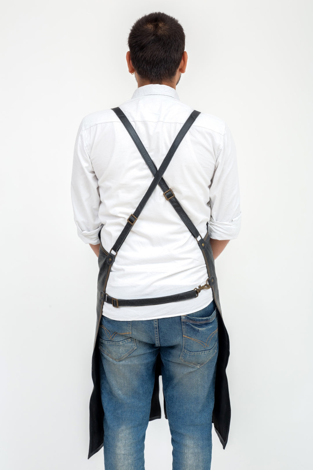Indepal - Oliver Leather Apron in Black Leather | Buster McGee Daylesford