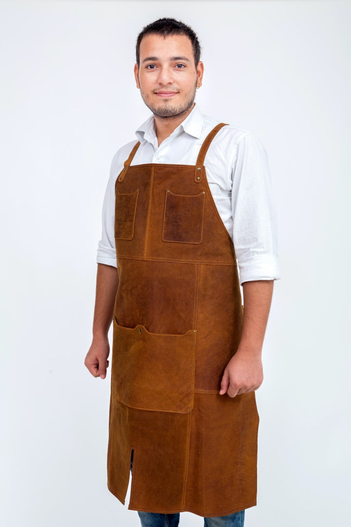 Indepal - Oliver Leather Apron in Tan Leather | Buster McGee Daylesford