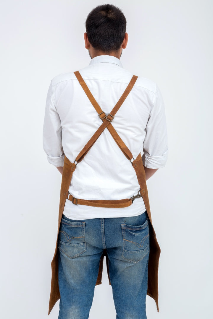 Indepal - Oliver Leather Apron in Tan Leather | Buster McGee Daylesford