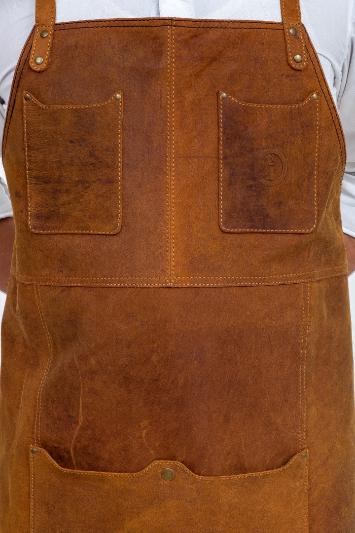 Indepal - Oliver Leather Apron in Tan Leather | Buster McGee Daylesford