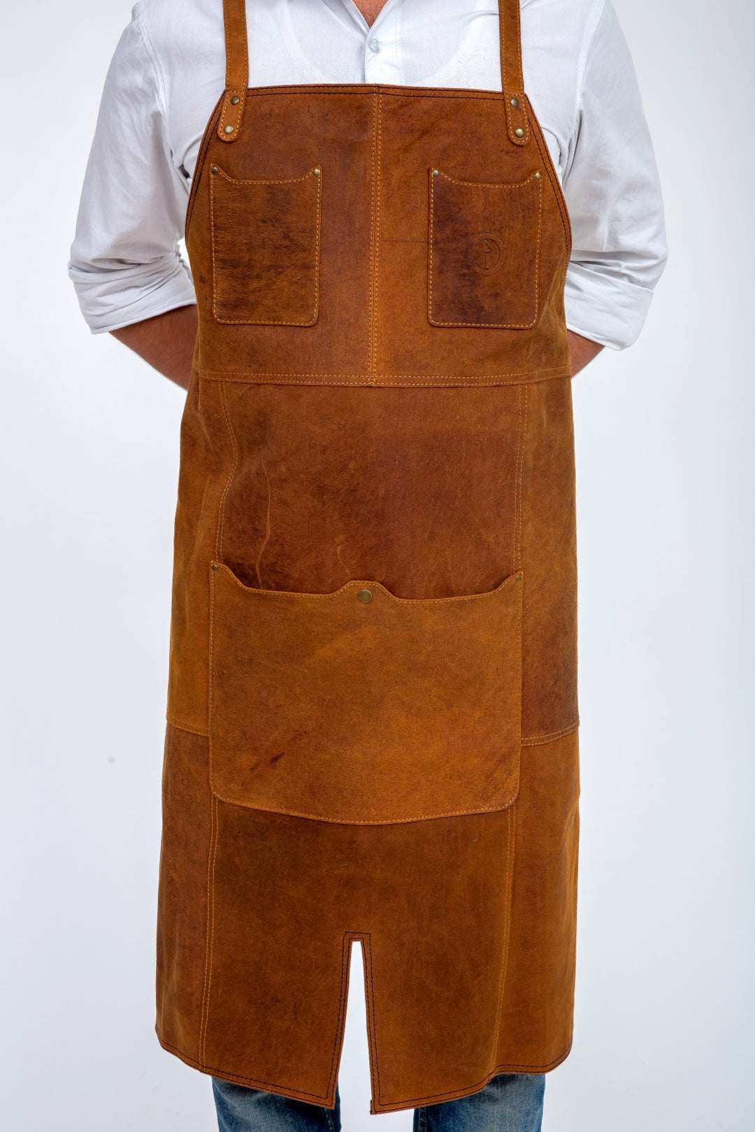 Indepal - Oliver Leather Apron in Tan Leather | Buster McGee Daylesford