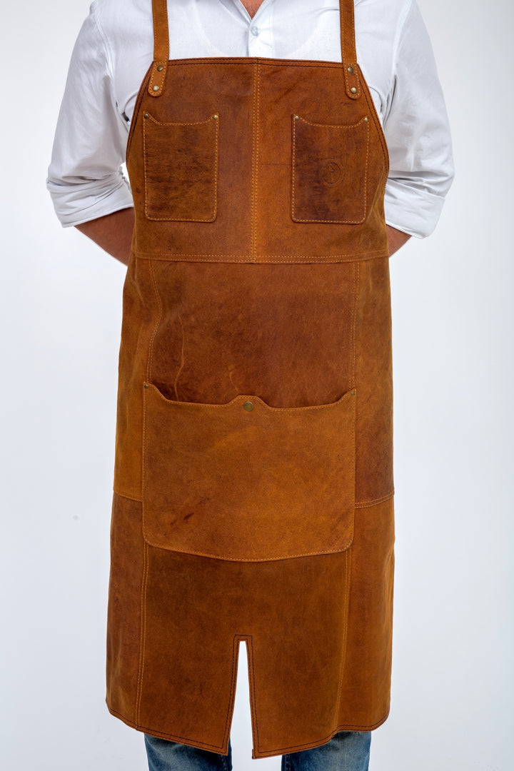 Indepal - Oliver Leather Apron in Tan Leather | Buster McGee Daylesford