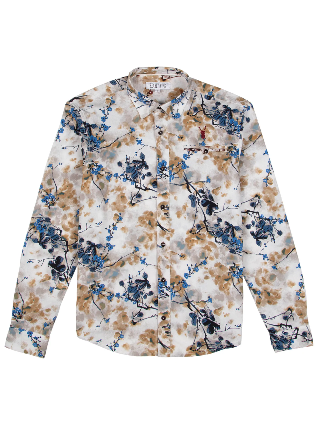 Pearly King - Bloom Long Sleeve Shirt in Blue | Buster McGee