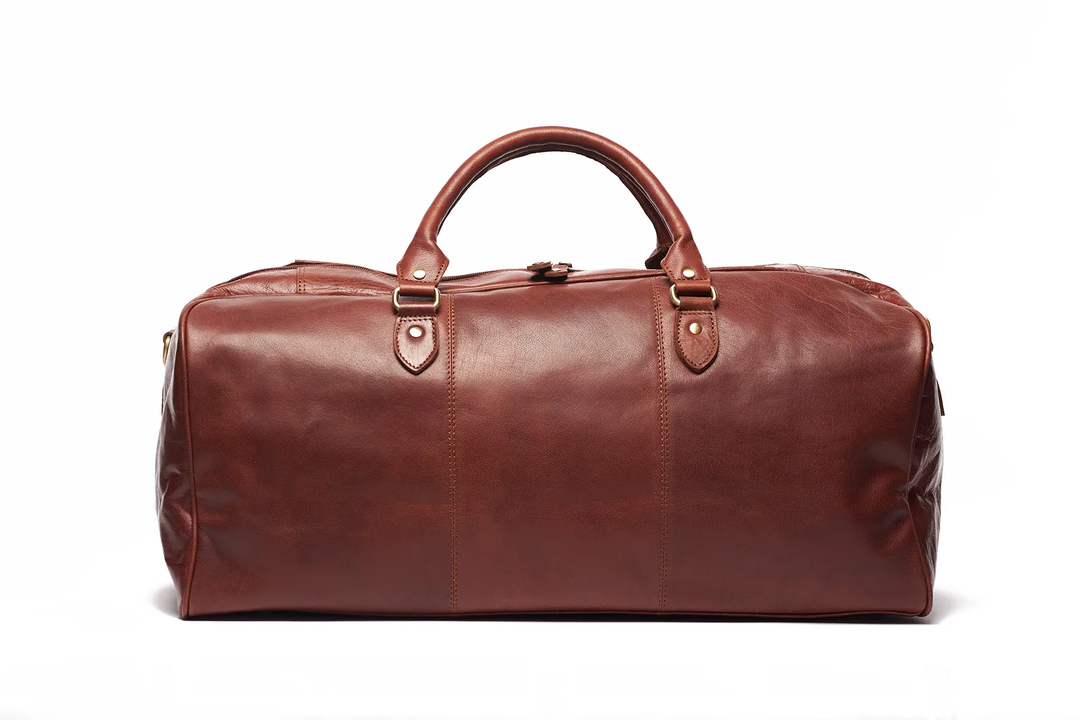 Oran Leather Kai Leather Weekender Bag in Brandy  | Buster McGee Daylesford