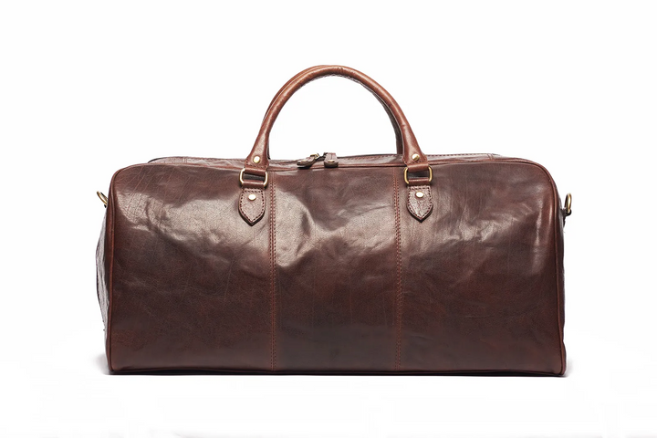 Oran Leather Kai Leather Weekender Bag in Brown  | Buster McGee Daylesford