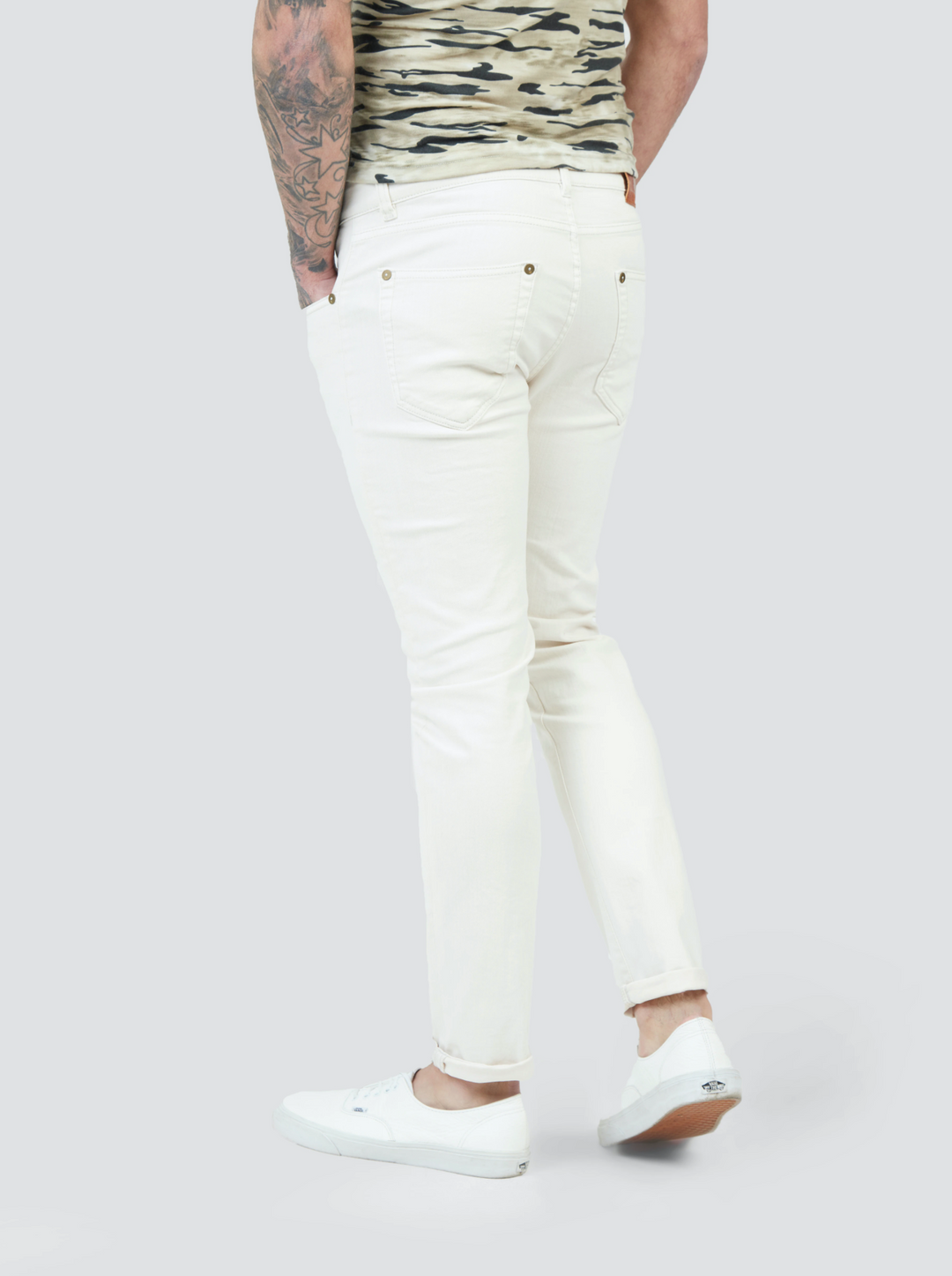 Pearly King Volcanic 5 Pocket Denim Jean in Off White