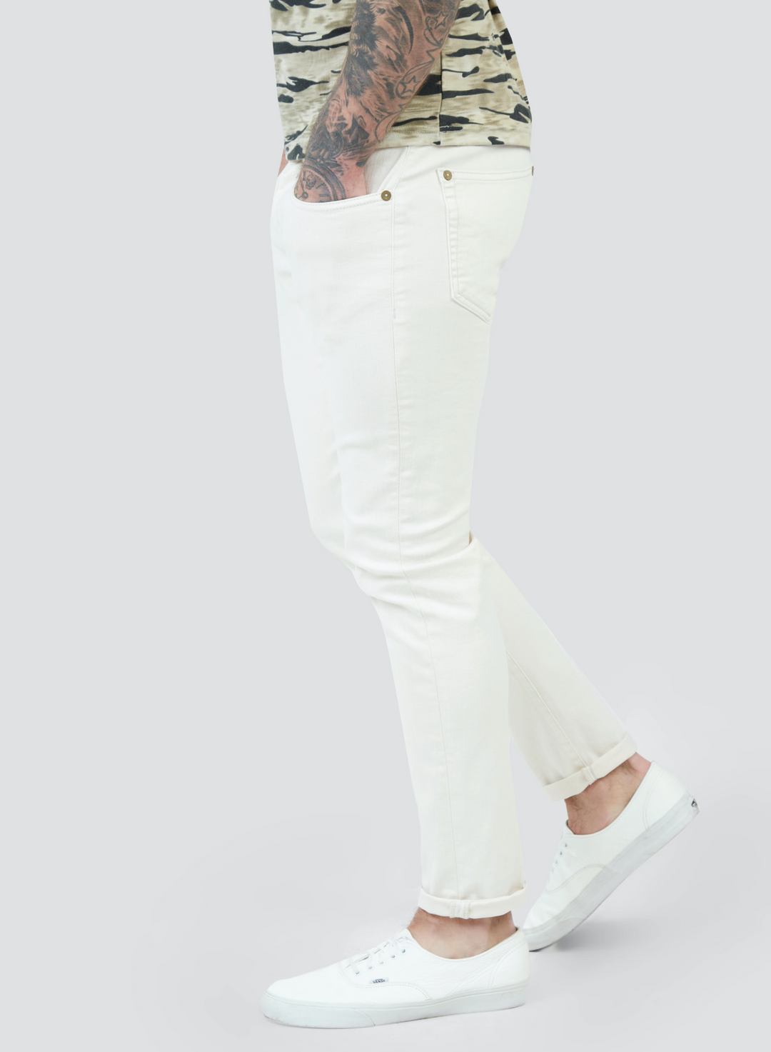 Pearly King Volcanic 5 Pocket Denim Jean in Off White