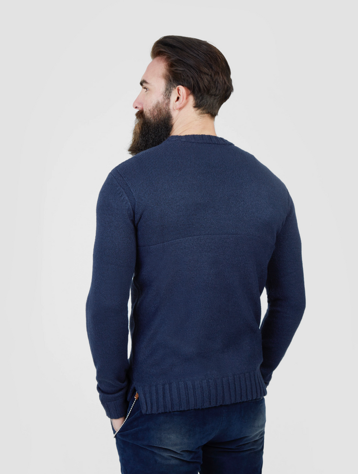 Pearly King Nevis Mohair Mix Knit Jumper in Navy