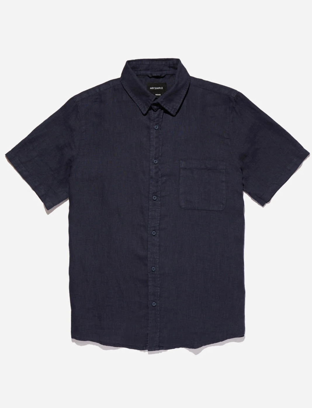 Mr Simple Linen Short Sleeve Shirt -  Navy | Buster McGee Daylesford