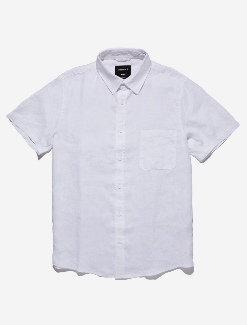 Mr Simple Linen Short Sleeve Shirt -  White | Buster McGee Daylesford