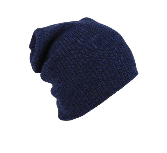 Avenel of Melbourne Rib Knit Slouch Beanie in Navy