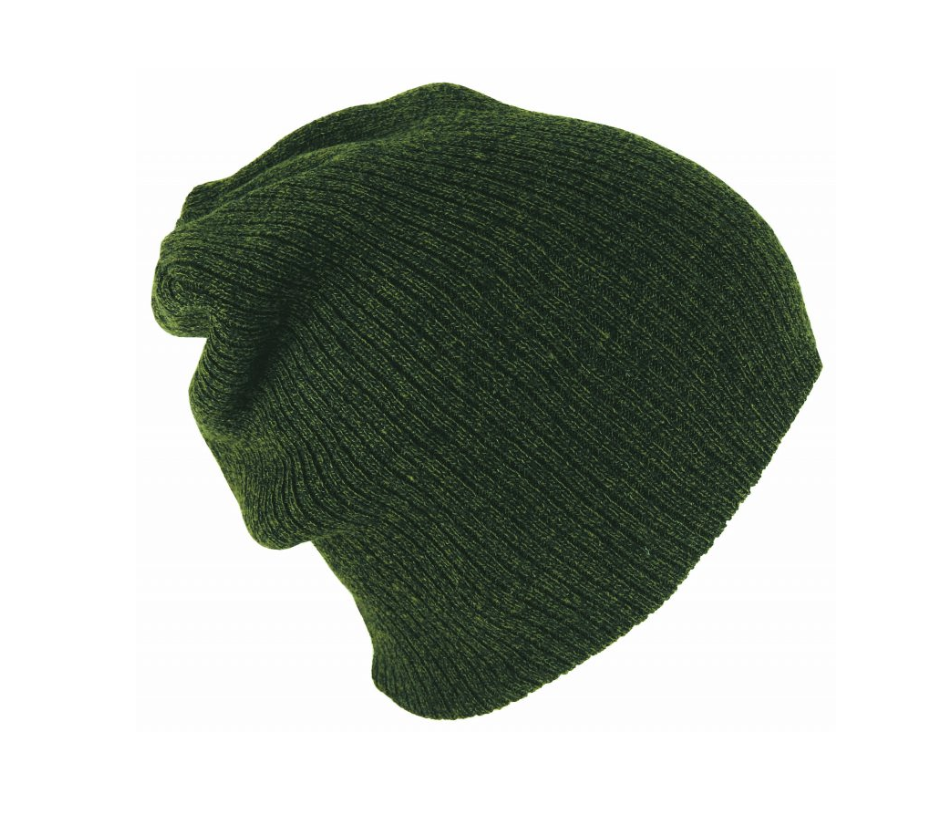Avenel of Melbourne Rib Knit Slouch Beanie in Olive