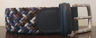 Anderson's Multi-Colour Stretch Woven Belt in Blue/Grey/Purple/Brown | Buster McGee Daylesford