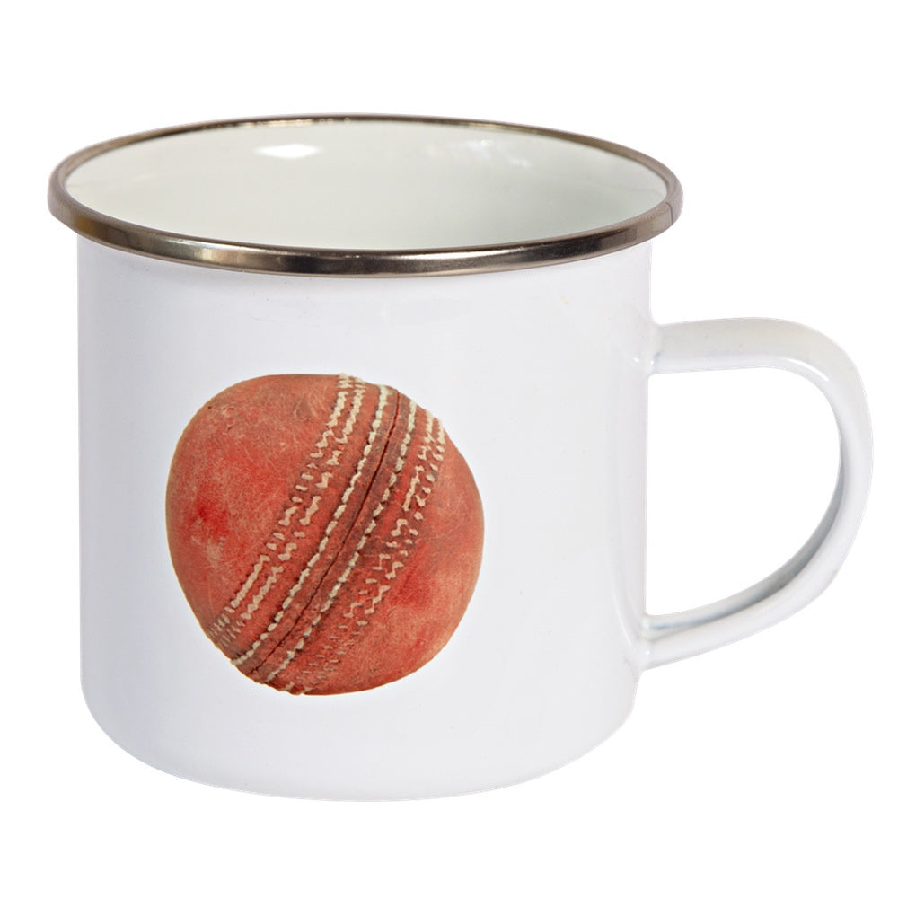 Sporting Nation Old Cricket Ball Enamel Mug