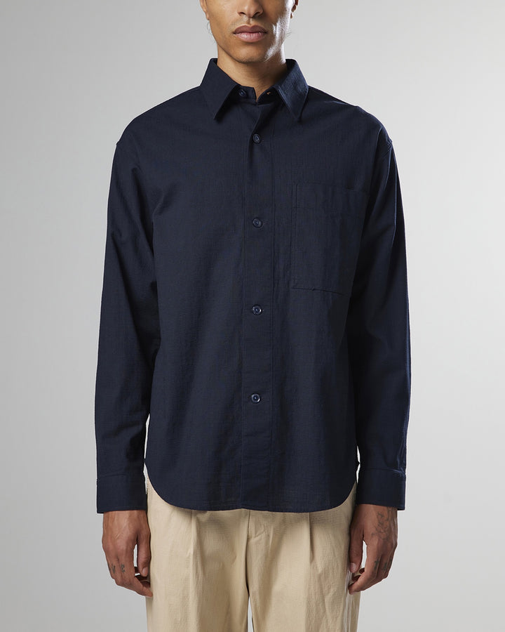 NN07 - Adwin 5634 Cotton Shirt in Navy Blue | Buster McGee