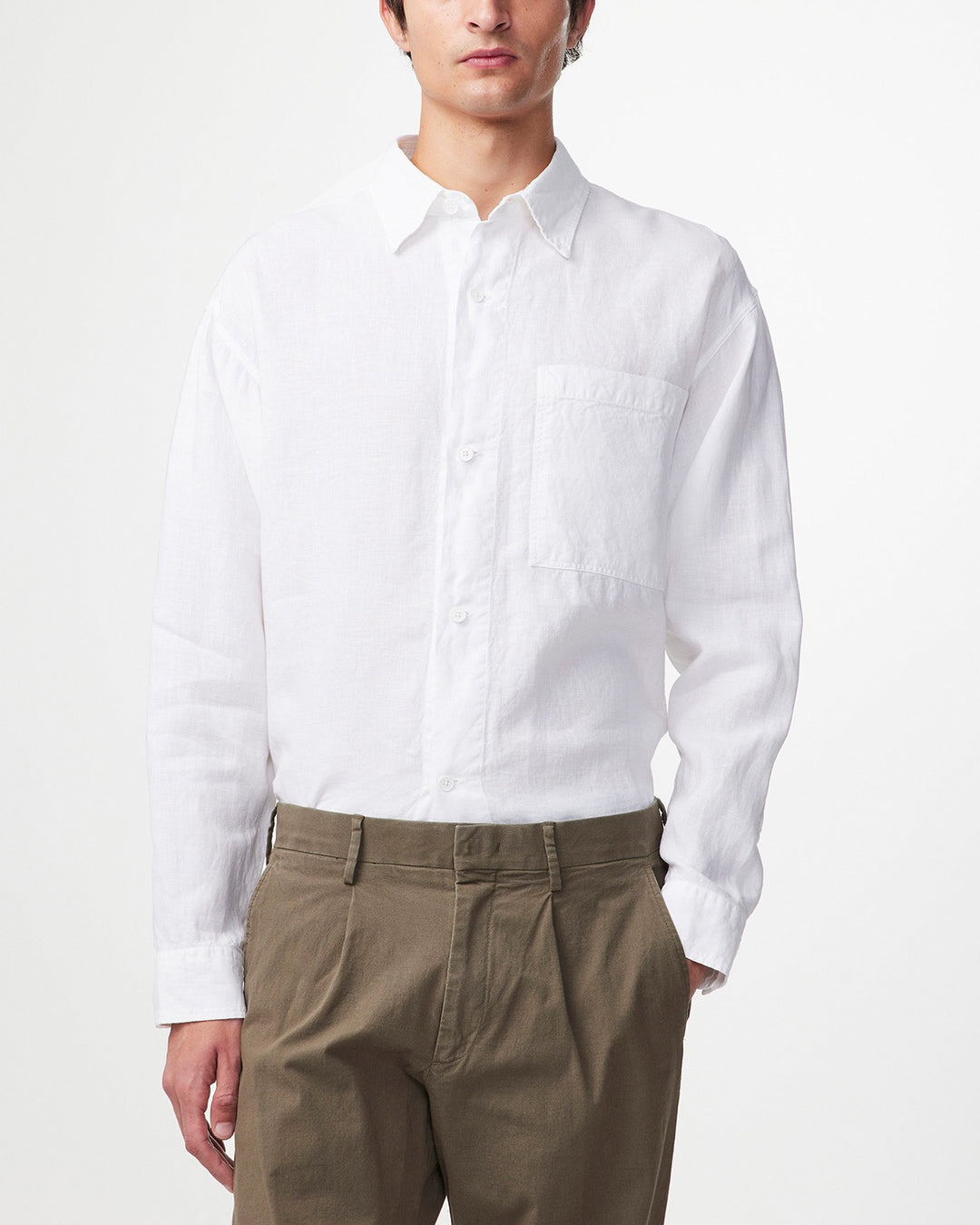 NN07 - Adwin 5706 Linen LS Shirt in White | Buster McGee Daylesford