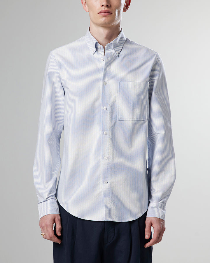 NN07 - Arne BD 5031 Supima Cotton Shirt in Blue Stripe | Buster McGee