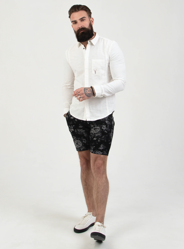 Pearly King Exile Classic Long Sleeve Shirt in Ecru | Buster McGee 