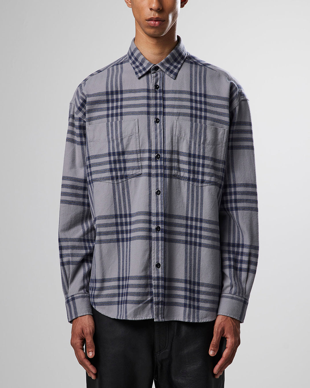 NN07 - Deon Western 5219 Shirt in Grey Check | Buster McGee