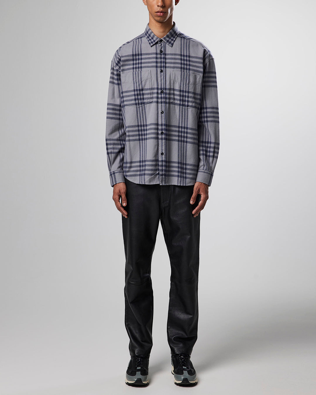 NN07 - Deon Western 5219 Shirt in Grey Check | Buster McGee