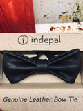 Flannery Leather Bow Tie in Formal Black | Buster McGee Daylesford