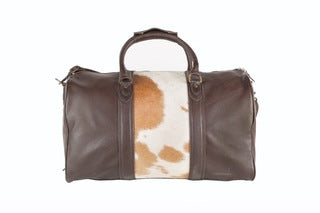 Beckwith Duffle with Brown/White Cow Hide Panel | Buster McGee Daylesford