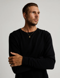 Mr Simple - Smith Long Sleeve Waffle Tee in Black | Buster McGee