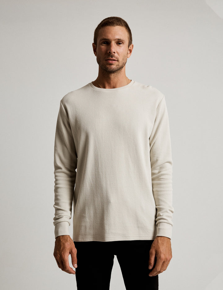 Mr Simple - Waffle Long Sleeve Tee in Vintage White | Buster McGee