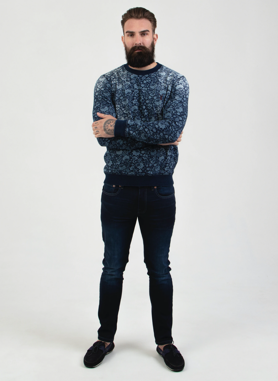 Pearly King Sceptre Crewneck Sweater in Indigo | Buster McGee Daylesford